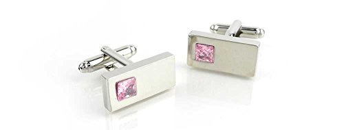 Par de Mancuernillas clásicas para hombre en plata miniatura 1