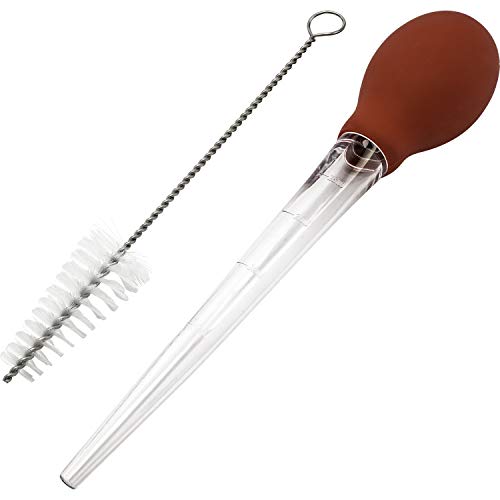 Westmark Jeringa para aderezos, Con cepillo de limpieza, Longitud: 28 cm, Plástico, Rojo / transparente, 15252270