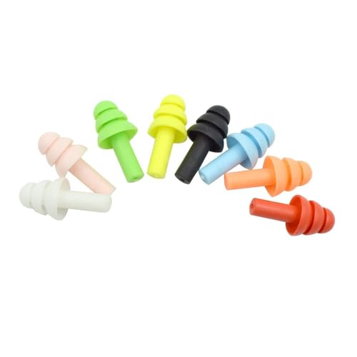 Image of Silicone Swimming Earplugs, Reusable Silicone Swimming Earplugs Soft and Flexible Ear Plugs for Swimming, Waterproof, Ear Plugs 10 Pairs Random Color