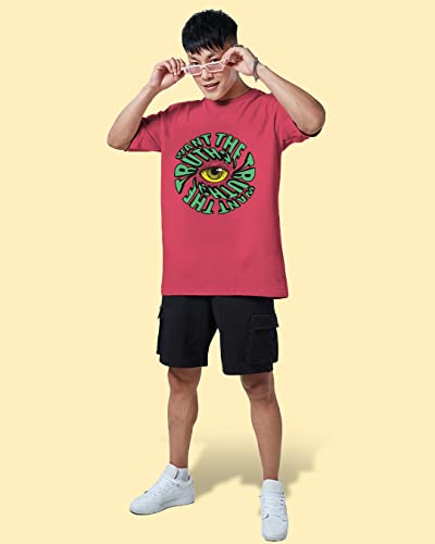 Image of Veirdo Pure Cotton Oversized Loose Fit Drop Shoulder Graphic Printed Men's Half Sleeve T-Shirt (Sizes: S to 2XL)
