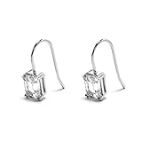 6CTTW Sona Diamond Earrings in Sterling Silver | Sona Diamond Earrings Asscher Cut | Solid Silver Cl