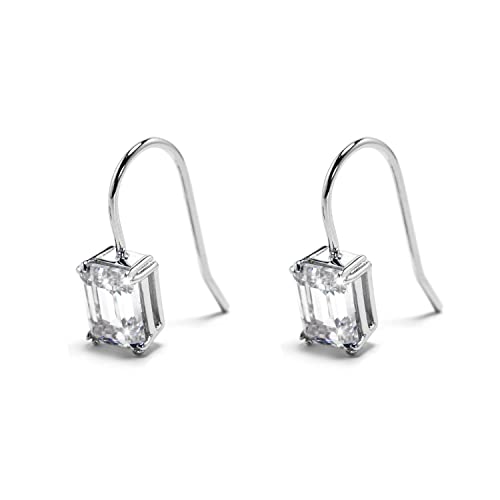 6Cttw Sona Diamond Earrings In Sterling Silver | Sona Diamond Earrings Asscher Cut | Solid Silver Clear High Carbon Diamond Drop Earrings| Sona Drop Earrings For Women And Men | Earring Set| Earrings For Women & Men | Sterling Silver Earrings #TOP15