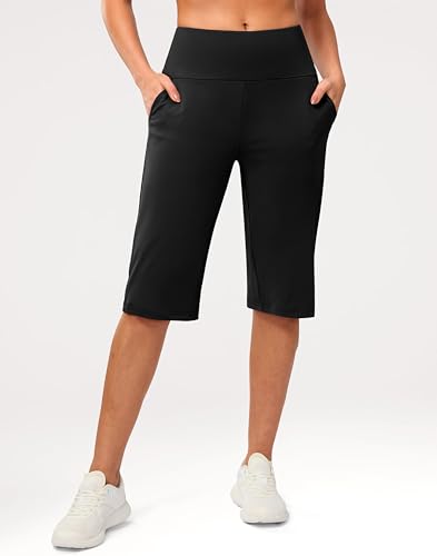 G Gradual Women's Bermuda Long Shorts 14" Knee Length Capris with Pockets High Waisted Athletic Casual Shorts for Women3