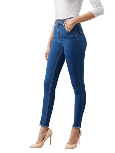Image of Miss Chase Women's Skinny High Rise Cropped Stretchable Denim Jeans