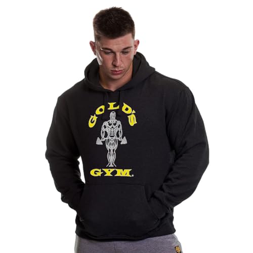 Gold's Gym Sudadera con Capucha Estampada para Hombre, Negro, L