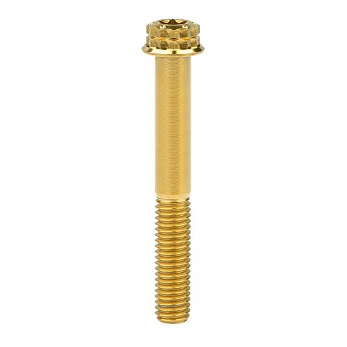 Image of Titanium Flange 12 Point Head M8 x15 20 25 30 35 40 45 50 55 60 65mm Screw Bolt Pack of 4 (M8x60mm, Gold)