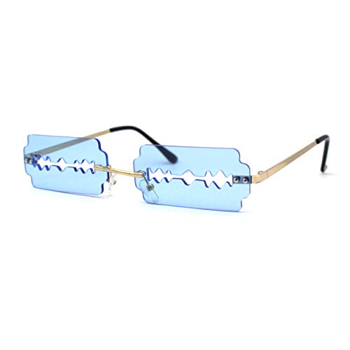 Image of SA106 Razor Blade Shape Funky Hipster Rimless Sunglasses