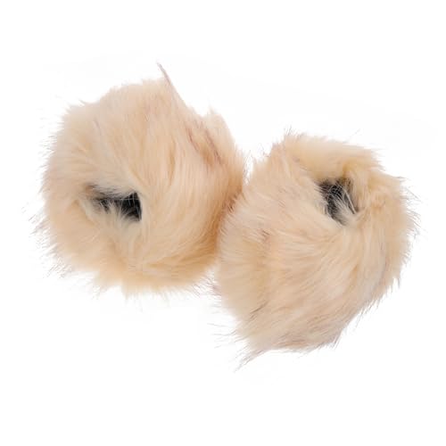 FRCOLOR 1 Pair Faux Fur Arm Warmers for Women Beige Winter Wrist with Elastic Fit Soft Cozy Fuzzy Wrist Bands for Fashionable Winter Outfits