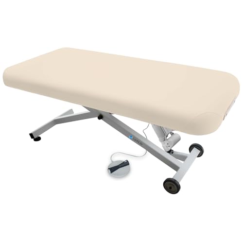 Image of EarthLite Ellora Electric Lift Massage Table, Flat Table Top, Made in USA, 30 inch x 73, Vanilla Creme