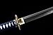 Runoshi Japanese Katana Damascus Steel Sword Clay Tempered Real Katana Sword Handmade Samurai Sword Full Tang (Blue)