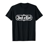 Just a Girl Gothic Blackletter Typography T-Shirt