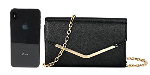 Image of Clutch Purse Evening Bag for Women,Envelope Handbag With Detachable Chain | With Detachable Chain