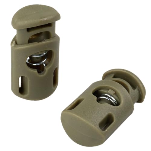 Paracord Planet Plastic Cord Locks with Dual Slots 15+ Colors to Choose from in Packs of 5-100 - Olive Drab 5 Pack