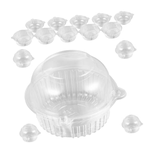 GRIRIW Cat Head Shape Packing Boxes 100pcs Plastic Containers for Mini Cakes Desserts