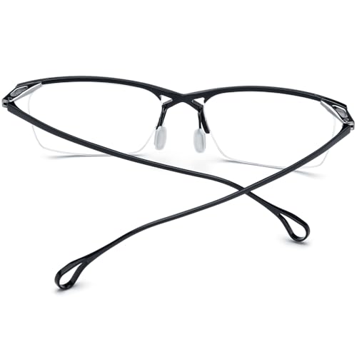 Image of FONEX Pure Titanium Glasses Frame Men Semi Rimless Square Eyeglasses Eyewear DTX416