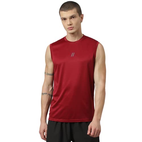Image of ATICX Men's Polyester Sports Sleeveless T Shirt - Gym Vest, Workout Sando, Training Tank Top, Cut Sleeves Quick Dry Tee for Running, Swimming, Badminton, Fitness & Sports