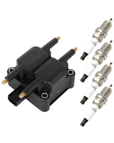 ECCPP UF403 1 ignition coils with 4 iridium Spark Plugs 3199,for Chrysler PT Cruiser 2.4L 2001 2002 20035269670,56032521,88921267