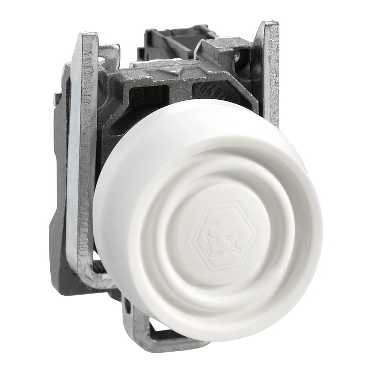 Bouton poussoir avec capuchon étanche blanc anti-poussière