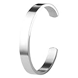 Zysta Edelstahl Armband Männer Frauen Armreif Damen Herren Armspange Silber Gold Schwarz Verstellbar (Silber-Herren)