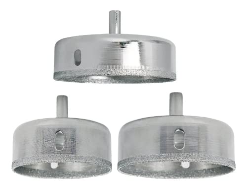 La Mejor Selección de Azulejo marmoleado - solo los mejores. 34 LEFUS Broca de Diamante, 3Pcs Juego de brocas de diamante, Acero al Carbono, Perforar en Vidrio, Cerámica, Porcelana, Azulejo, Mármol, Ø70mm.Ø80mm.Ø100mm. (3)