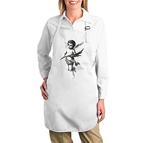 Tablier cuisine premium blanc ange de Noël chic - 2