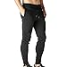 Price comparison product image BROKIG Mens Zip Gym Joggers Sweatpants Tracksuit Jogging Bottoms Running Trousers Pockets (L, Black)