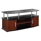 Convenience Concepts Designs2Go Monterey TV Stand 47.25' - Family Room Entertainment Center with Storage Cabinets and Shelves, Modern TV Console for Living Room, Office, Cherry/Black