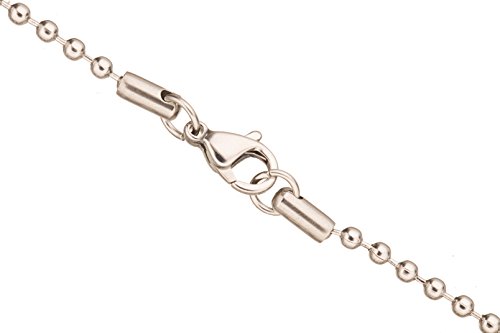 Ball Chain Necklace 2.4mm Stainless Steel with Lobster Claw Clasp Sold Per 20Inch/Pack 2packs Bundle, Save $1