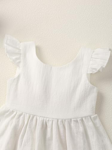 Baby Girl Dress Toddler Girl Clothes Halter Backless Big Bow Sleeveless Solid Color Summer Dresses4