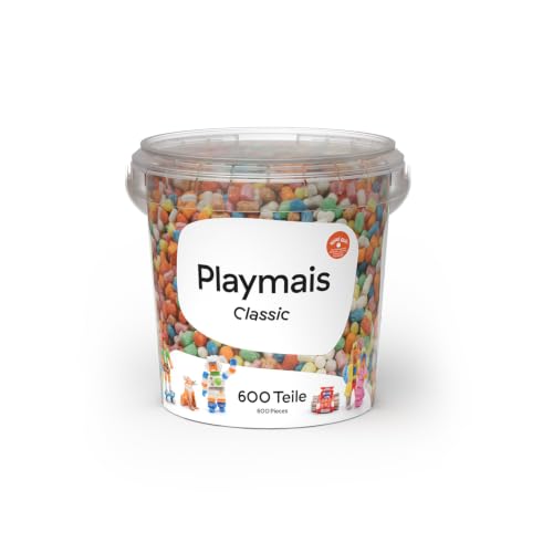 Playmais Classic 600 Teile | Bastelset | natürliches Spielzeug | inkl. Schwämmchen & Bastelmesser | vegan, verantwortungsvoll & sicher für Kinder & Umwelt | ab 3 Jahren