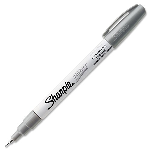 Sharpie Oil-Based Paint Marker, Extra Fine Point, Silver Ink, Pack of 6