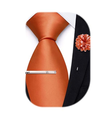 Image of Hi-Tie Men's Extra Long Solid Satin Tie Set 63 Inch /70 Inch Formal Necktie