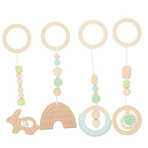 Gogogmee 4Pcs Rattles Fitness Hanging for Decor Accessories for Nursery Enhance Hand Eye Coordination and Playtime Fun