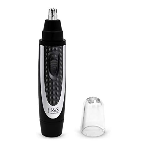 Ear and Nose Hair Trimmer - Professional Painless Eyebrow and Facial Hair Trimmer for Men and Women, Battery-Operated, Dual Edge Blades for Easy Cleansing Cover