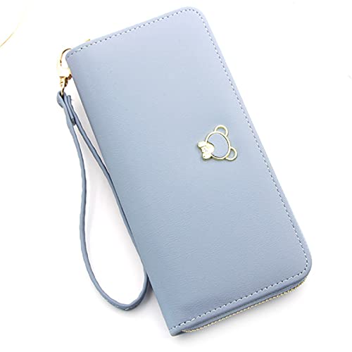 New Ladies Long Fashion Korean Wallet Zipper Bag Multi-Card Clutch Ladies Wallets (Black)2