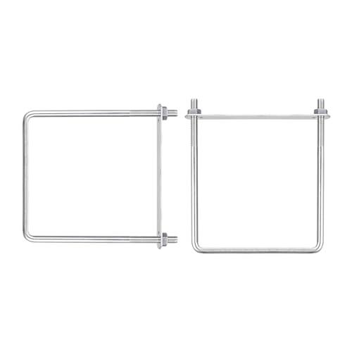 Image of DTGN M8x120x160mm(ThreadxWxL) Square U Bolt - 2Pack - Good for Trailer Pipe Replacement Parts - 304 Stainless Steel U Shape Bolts