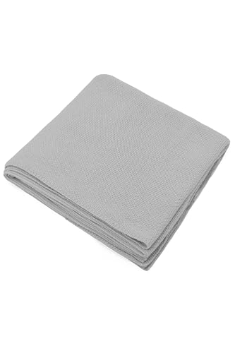 Image of Lilax Cotton Knit Receiving Blanket, Warm Cozy Swaddle Cuddle Stroller Crib Blanket for Newborns Infants & Toddlers 33.5 inch x 31.5 inch, Grey