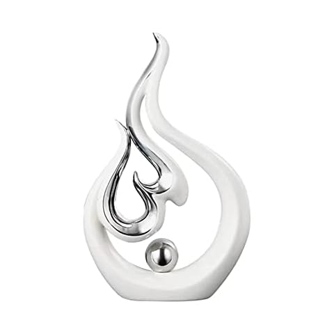 LGYKUMEG Keramik Dekorationsobjekt Silber, Home Deko Wohnzimmer Modern Abstrakte Skulptur Deko Cover