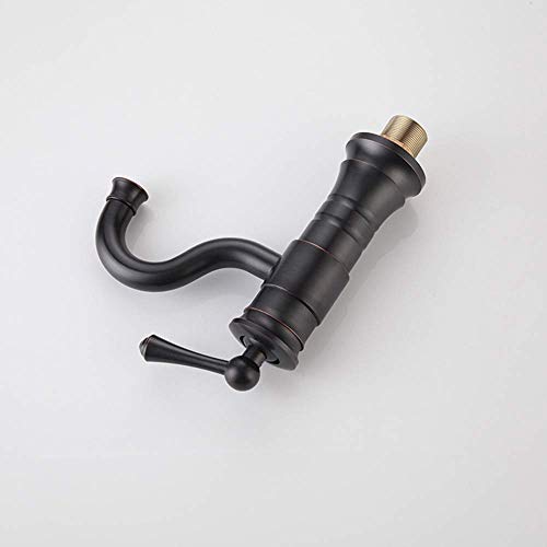 Grifo de latón negro mate monomando con agua fría y caliente para lavabo de diseño superior 4