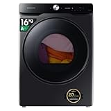Samsung Asciugatrice DV16DG8600BVU3, 16 kg, Pompa di Calore, Wifi, AI Dry, Programma Igienizzante, Carica Frontale, 68,6L x 98,4H x 84,4P cm