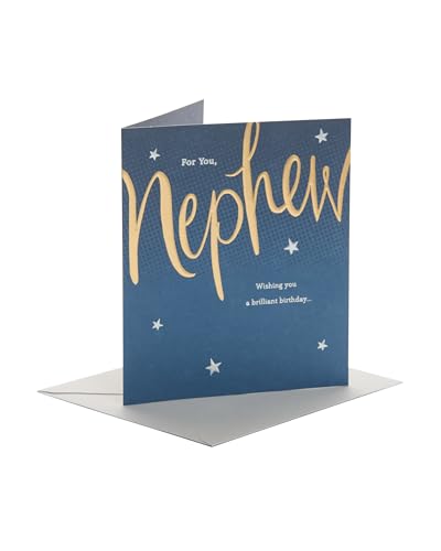 UK Greetings | Birthday Card for Nephew | Gold & Silver Foil Design