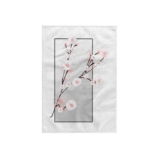 3D Rose Japanese Cherry Blossoms On Silver TWL_62451_1 Towel, 15