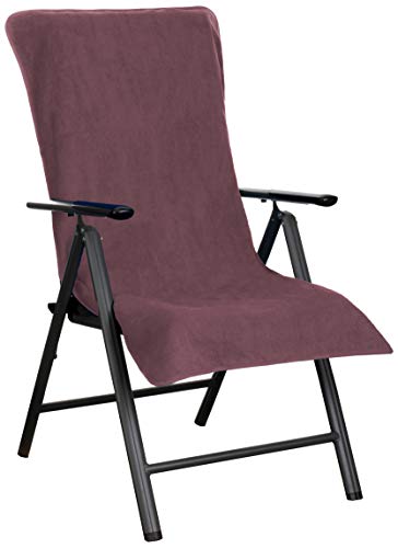 Brandsseller Funda de Rizo para Silla de Jardín 65x130 cm – Toalla XL 100 % Algodón como Funda Protectora para Cojín de Asiento – Antideslizante, Lavable, Certificada Oeko-Tex - Mora