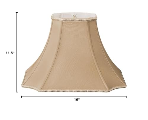 Image of Royal Designs Square Bell with Inverted Corners Designer Lamp Shade, Antique Gold, 7 x 16 x 11.5