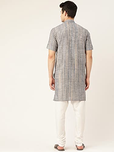 Image of Rajubhai Hargovindas Green Khadi Half Sleeve Kurta