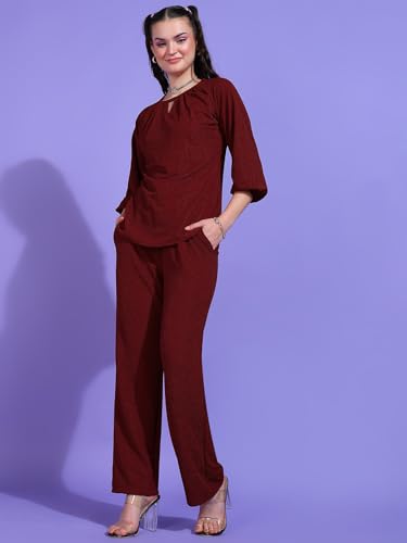 Image of Westhood Women's Polyester Bodycon Mini Co Ords Set