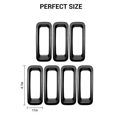 Image of 7PCS Front Grill Inserts Grille Cover Trim for Jeep Patriot 2011-2016 (Black)