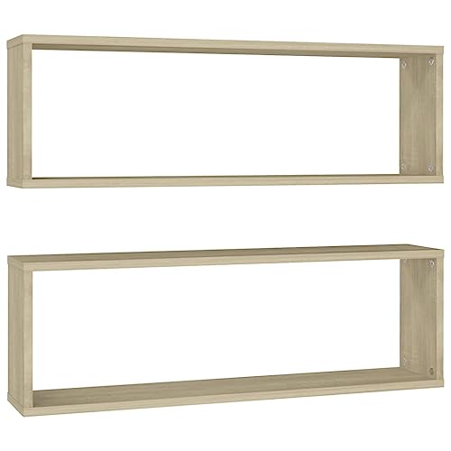 vidaXL Étagères Cube Murales 2 pcs, Supports Suspendus, Tablettes Flottantes, Meubles de Salon...