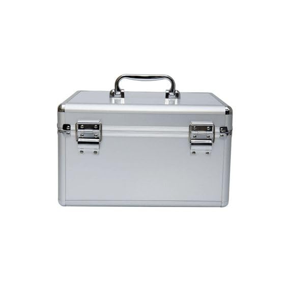 Image of Silver First Aid Box with Aluminium and Steel Protector Corners | Durable Medical Storage Case for Home, Office, and Travel, Heavy-Duty Corner Protectors, Secure Kit Home Workplace.