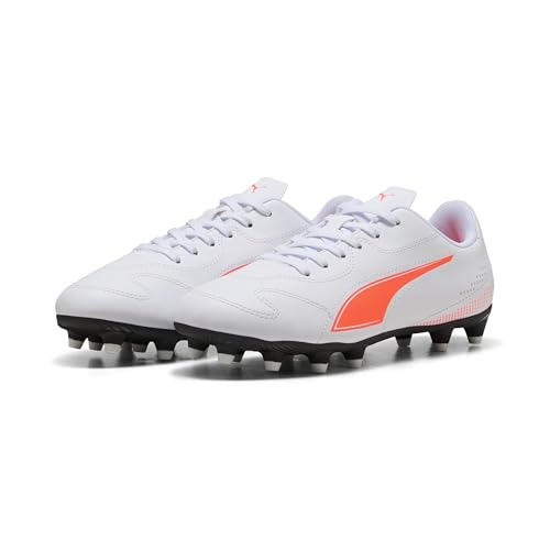 PUMA Vitoria II Fg/AG Jr, Scarpe da Calcio Unisex-Bambini e Ragazzi, Bianco Rosso Brillante, 32.5 EU